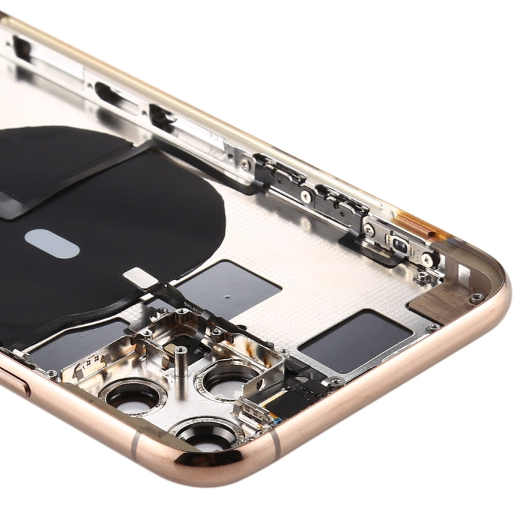 Battery Back Cover (with Side Keys & Card Tray & Power + Volume Flex Cable & Wireless Charging Module) for iPhone 11 Pro(Gold) - free shipping - PMC TechLife - Order now!