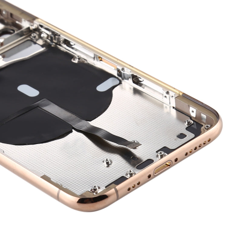 Battery Back Cover (with Side Keys & Card Tray & Power + Volume Flex Cable & Wireless Charging Module) for iPhone 11 Pro(Gold) - free shipping - PMC TechLife - Order now!
