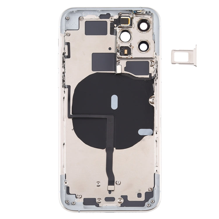 Battery Back Cover (with Side Keys & Card Tray & Power + Volume Flex Cable & Wireless Charging Module) for iPhone 11 Pro(Silver) - Back Cover by PMC TechLife | Online Shopping South Africa | PMC TechLife | Buy Now Pay Later Mobicred