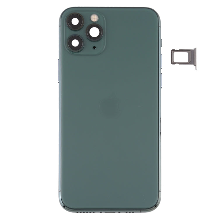 Battery Back Cover (with Side Keys & Card Tray & Power + Volume Flex Cable & Wireless Charging Module) for iPhone 11 Pro Max(Green) - Back Cover by PMC TechLife | Online Shopping South Africa | PMC TechLife
