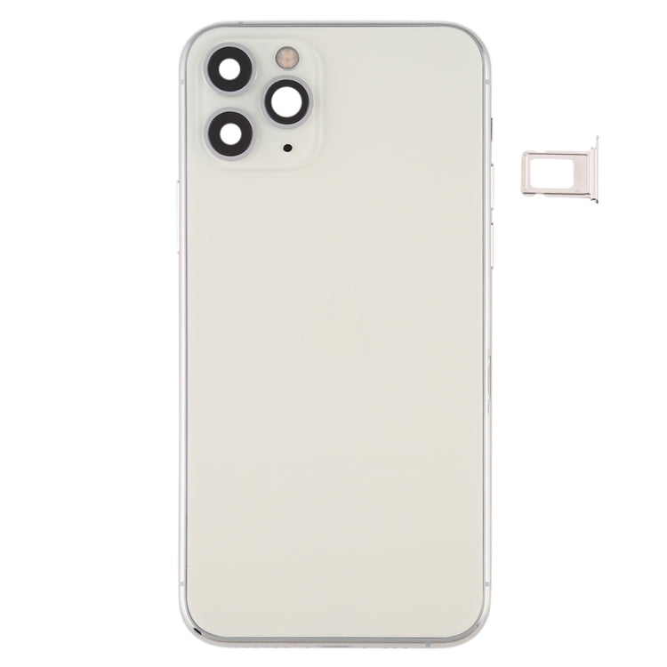 Battery Back Cover (with Side Keys & Card Tray & Power + Volume Flex Cable & Wireless Charging Module) for iPhone 11 Pro Max(Silver) - Back Cover by PMC TechLife | Online Shopping South Africa | PMC TechLife