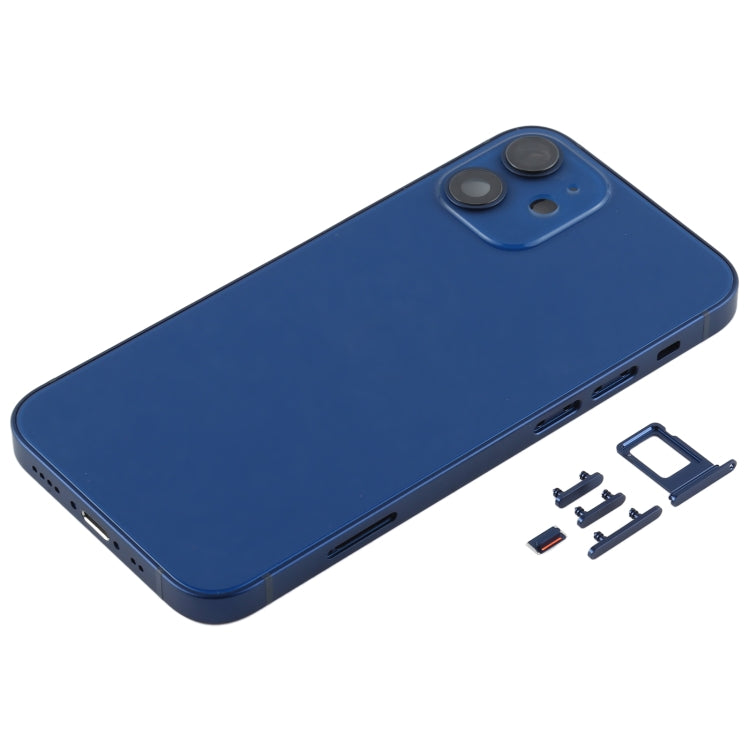 Back Housing Cover with SIM Card Tray & Side  Keys & Camera Lens for iPhone 12 mini(Blue) - Back Cover by PMC TechLife | Online Shopping South Africa | PMC TechLife