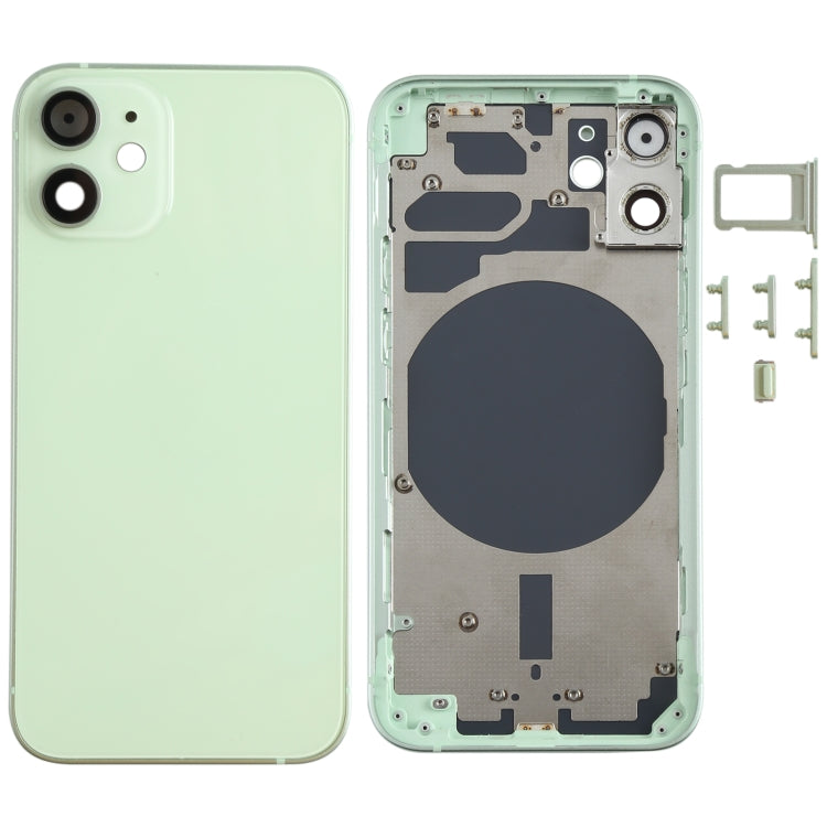 Back Housing Cover with SIM Card Tray & Side  Keys & Camera Lens for iPhone 12 mini(Green) - Back Cover by PMC TechLife | Online Shopping South Africa | PMC TechLife