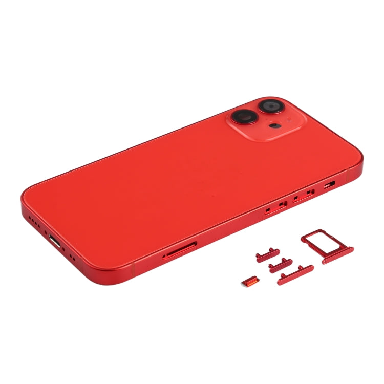 Back Housing Cover with SIM Card Tray & Side  Keys & Camera Lens for iPhone 12 mini(Red) - Back Cover by PMC TechLife | Online Shopping South Africa | PMC TechLife