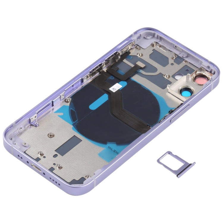 Battery Back Cover (with Side Keys & Card Tray & Power + Volume Flex Cable & Wireless Charging Module) for iPhone 12 Mini(Purple) - Back Cover by PMC TechLife | Online Shopping South Africa | PMC TechLife | Buy Now Pay Later Mobicred
