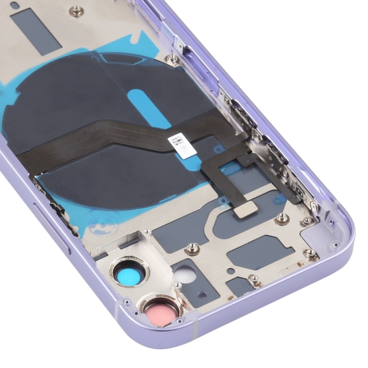Battery Back Cover (with Side Keys & Card Tray & Power + Volume Flex Cable & Wireless Charging Module) for iPhone 12 Mini(Purple) - Back Cover by PMC TechLife | Online Shopping South Africa | PMC TechLife | Buy Now Pay Later Mobicred