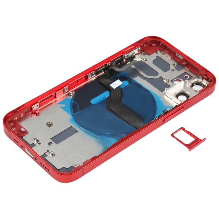 Battery Back Cover (with Side Keys & Card Tray & Power + Volume Flex Cable & Wireless Charging Module) for iPhone 12 Mini(Red) - free shipping - PMC TechLife - Order now!