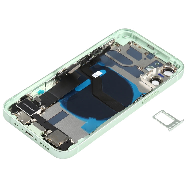 Battery Back Cover Assembly (with Side Keys & Speaker Ringer Buzzer & Motor & Camera Lens & Card Tray & Power Button + Volume Button + Charging Port & Wireless Charging Module) for iPhone 12 Mini(Green) - Back Cover by PMC TechLife | Online Shopping South Africa | PMC TechLife | Buy Now Pay Later Mobicred