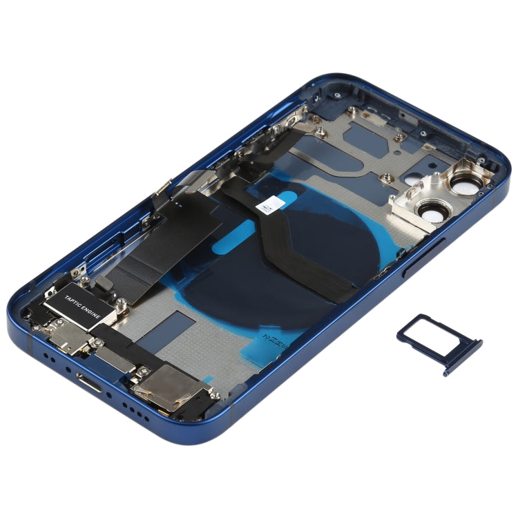Battery Back Cover Assembly (with Side Keys & Speaker Ringer Buzzer & Motor & Camera Lens & Card Tray & Power Button + Volume Button + Charging Port & Wireless Charging Module) for iPhone 12 Mini(Blue) - Back Cover by PMC TechLife | Online Shopping South Africa | PMC TechLife