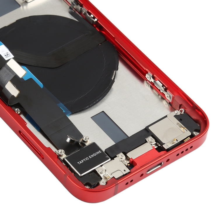 Battery Back Cover Assembly (with Side Keys & Speaker Ringer Buzzer & Motor & Camera Lens & Card Tray & Power Button + Volume Button + Charging Port & Wireless Charging Module) for iPhone 12 Mini(Red) - Back Cover by PMC TechLife | Online Shopping South Africa | PMC TechLife