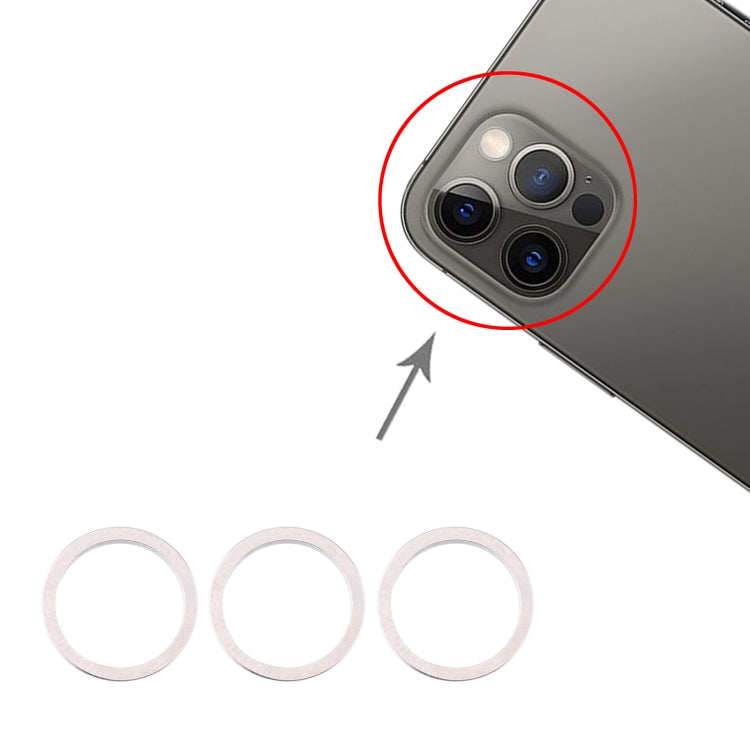 3 PCS Rear Camera Glass Lens Metal Protector Hoop Ring for iPhone 12 Pro Max(Silver) - free shipping - PMC TechLife - Order now!
