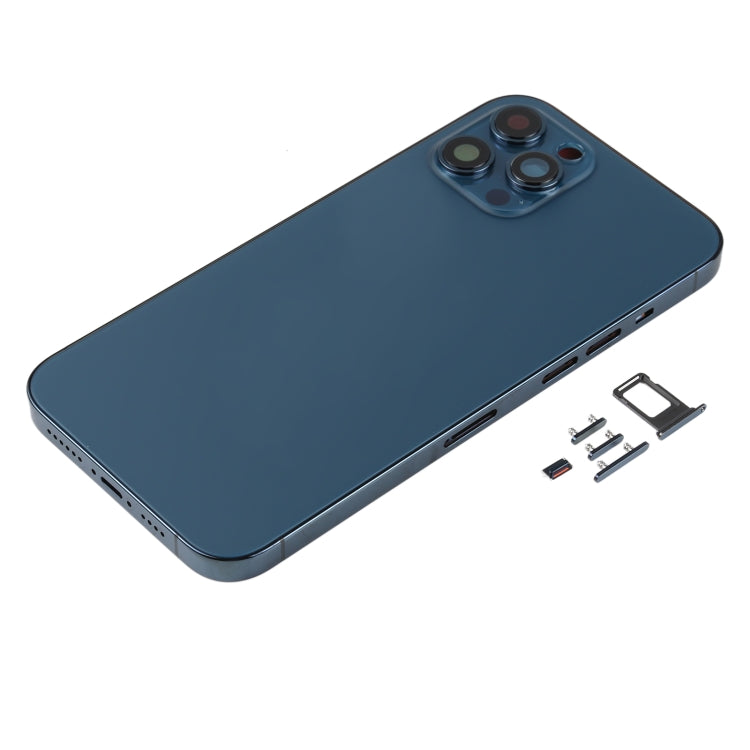Back Housing Cover with SIM Card Tray & Side keys & Camera Lens for iPhone 12 Pro Max(Blue) - Back Cover by PMC TechLife | Online Shopping South Africa | PMC TechLife