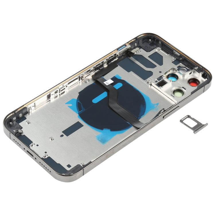 Battery Back Cover (with Side Keys & Card Tray & Power + Volume Flex Cable & Wireless Charging Module) for iPhone 12 Pro Max(Black) - Back Cover by PMC TechLife | Online Shopping South Africa | PMC TechLife