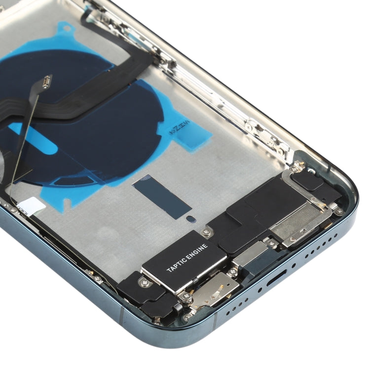 Battery Back Cover Assembly (with Side Keys & Speaker Ringer Buzzer & Motor & Camera Lens & Card Tray & Power Button + Volume Button + Charging Port & Wireless Charging Module) for iPhone 12 Pro Max(Blue) - Back Cover by PMC TechLife | Online Shopping South Africa | PMC TechLife | Buy Now Pay Later Mobicred