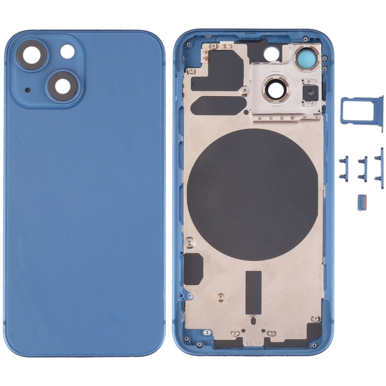 Back Housing Cover with SIM Card Tray & Side  Keys & Camera Lens for iPhone 13 Mini(Blue) - Back Cover by PMC TechLife | Online Shopping South Africa | PMC TechLife