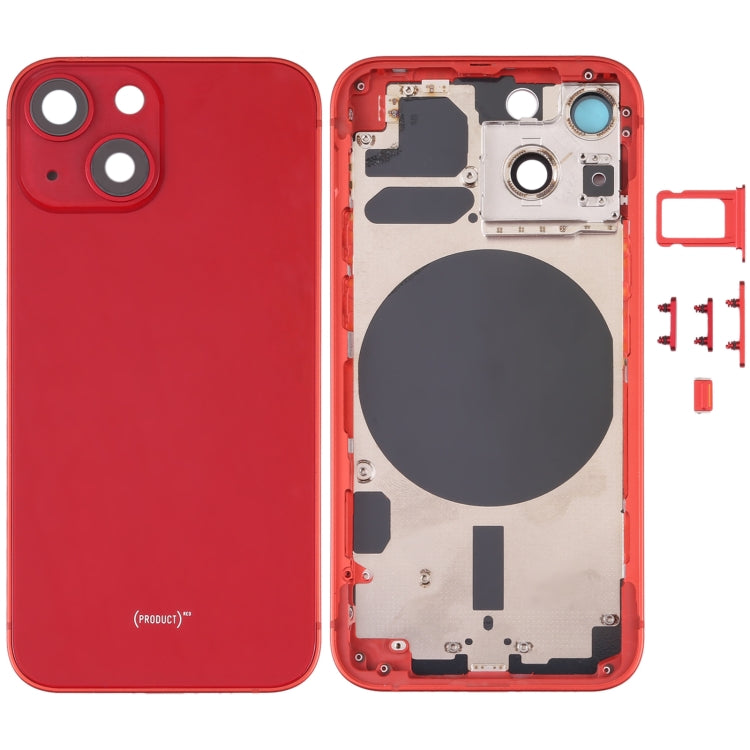 Back Housing Cover with SIM Card Tray & Side  Keys & Camera Lens for iPhone 13 Mini(Red) - Back Cover by PMC TechLife | Online Shopping South Africa | PMC TechLife | Buy Now Pay Later Mobicred