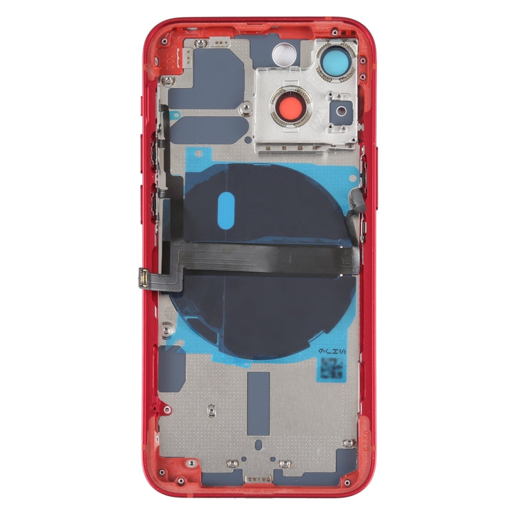 For iPhone 13 mini Battery Back Cover with Side Keys & Card Tray & Power + Volume Flex Cable & Wireless Charging Module(Red) - Back Cover by PMC TechLife | Online Shopping South Africa | PMC TechLife