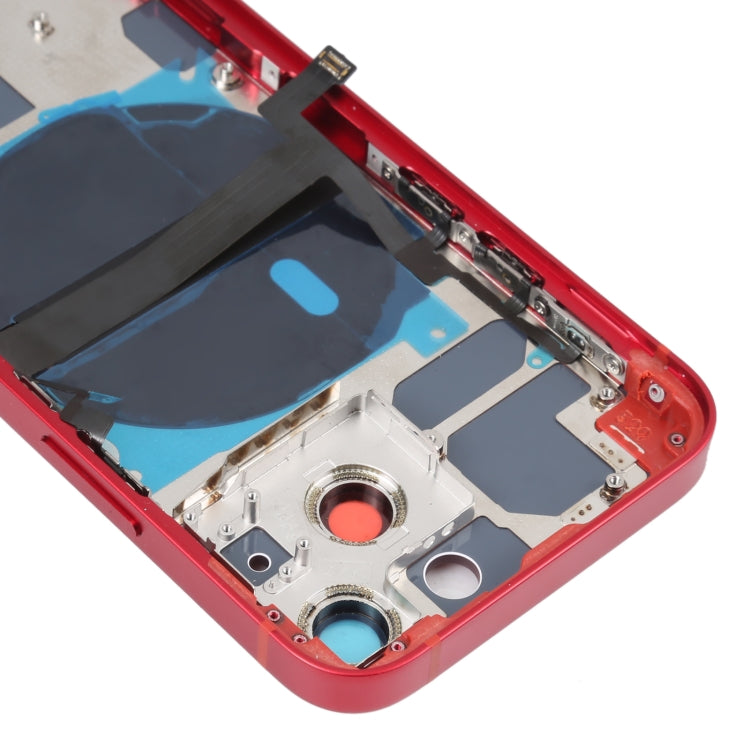 For iPhone 13 mini Battery Back Cover with Side Keys & Card Tray & Power + Volume Flex Cable & Wireless Charging Module(Red) - Back Cover by PMC TechLife | Online Shopping South Africa | PMC TechLife