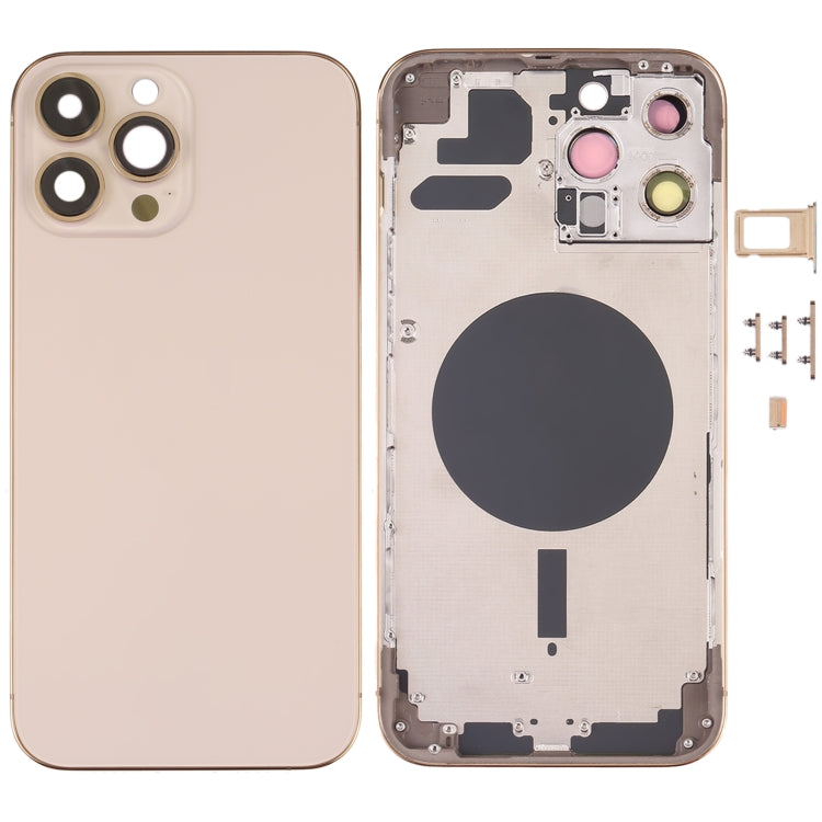 Back Housing Cover with SIM Card Tray & Side  Keys & Camera Lens for iPhone 13 Pro Max(Gold) - Back Cover by PMC TechLife | Online Shopping South Africa | PMC TechLife