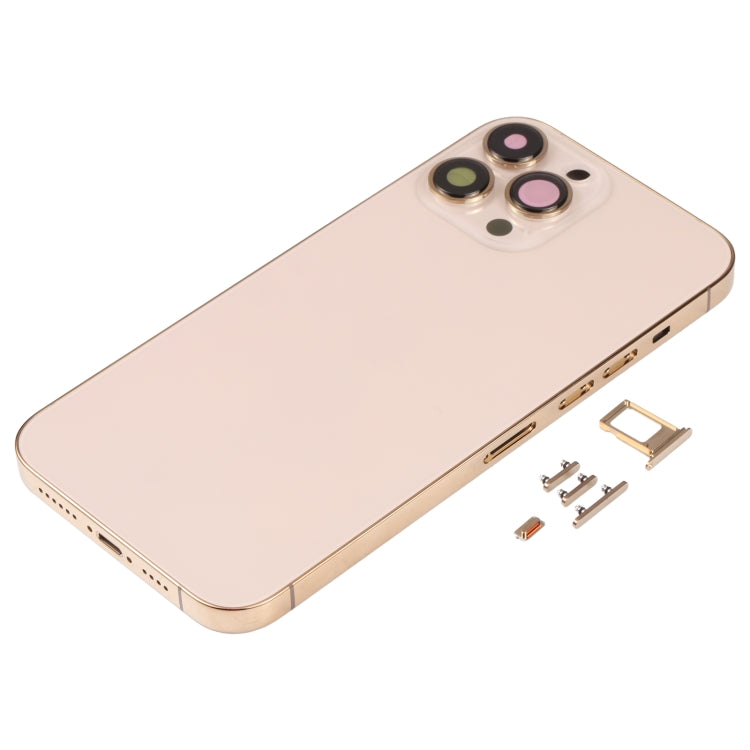 Back Housing Cover with SIM Card Tray & Side  Keys & Camera Lens for iPhone 13 Pro Max(Gold) - Back Cover by PMC TechLife | Online Shopping South Africa | PMC TechLife