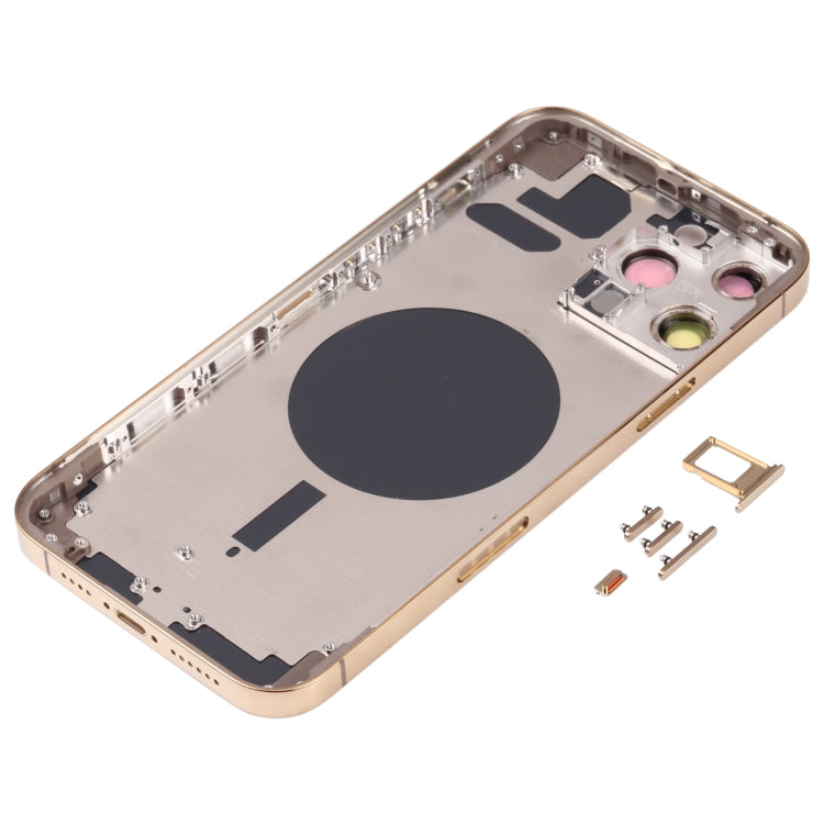 Back Housing Cover with SIM Card Tray & Side  Keys & Camera Lens for iPhone 13 Pro Max(Gold) - Back Cover by PMC TechLife | Online Shopping South Africa | PMC TechLife