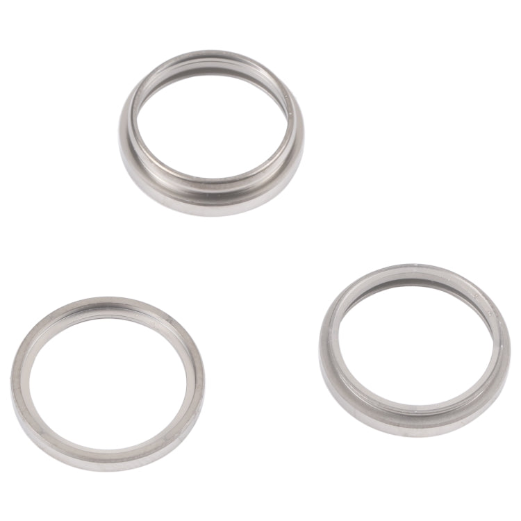 For iPhone 14 Pro Max 3PCS Rear Camera Glass Lens Metal Outside Protector Hoop Ring(Silver) -  by PMC TechLife | Online Shopping South Africa | PMC TechLife