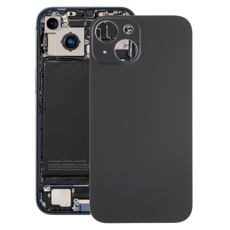 For iPhone 15 Glass Battery Back Cover(Black) -  by PMC TechLife | Online Shopping South Africa | PMC TechLife