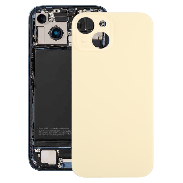 For iPhone 15 Glass Battery Back Cover(Yellow) -  by PMC TechLife | Online Shopping South Africa | PMC TechLife