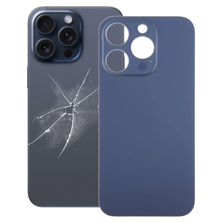 For iPhone 15 Pro Easy Replacement Big Camera Hole Glass Back Battery Cover(Blue) -  by PMC TechLife | Online Shopping South Africa | PMC TechLife