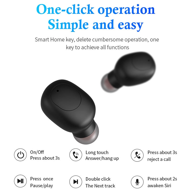 P1 TWS Bluetooth 5.0 Binaural Stereo Wireless Sports Bluetooth Earphone(Black) - TWS Earphone by PMC TechLife | Online Shopping South Africa | PMC TechLife