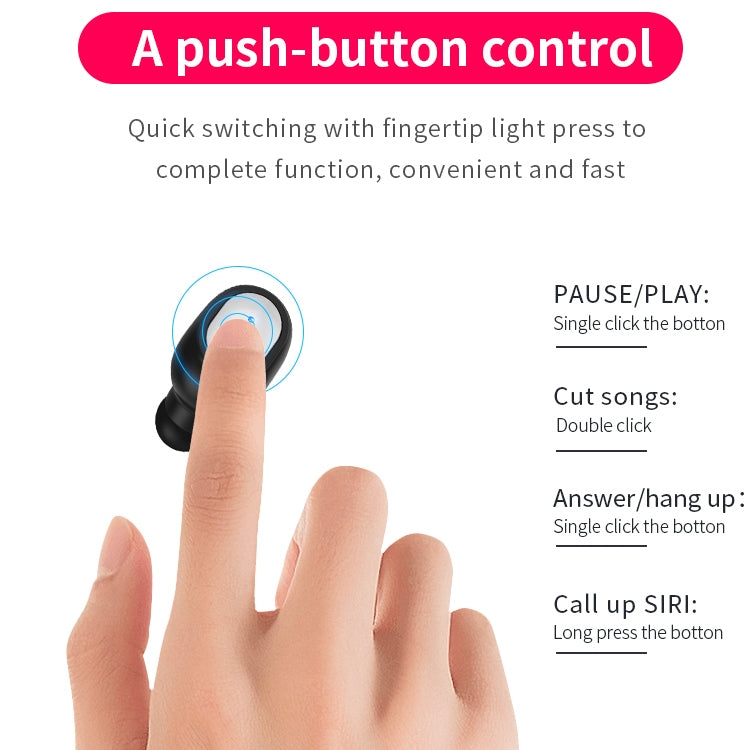 Q2 TWS Bluetooth 5.0 Binaural Stereo Wireless Sports Bluetooth Earphone(Black) - TWS Earphone by PMC TechLife | Online Shopping South Africa | PMC TechLife