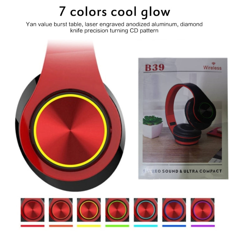 B39 Wireless Bluetooth V5.0 Headset (Red) - Headset & Headphone by PMC TechLife | Online Shopping South Africa | PMC TechLife