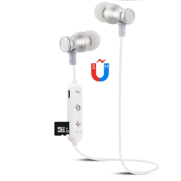 F11 Bluetooth 4.2 Hanging Neck Design Bluetooth Headset, Support Music Play & Switching & Volume Control & Answer(Silver) - Neck-mounted Earphone by PMC TechLife | Online Shopping South Africa | PMC TechLife