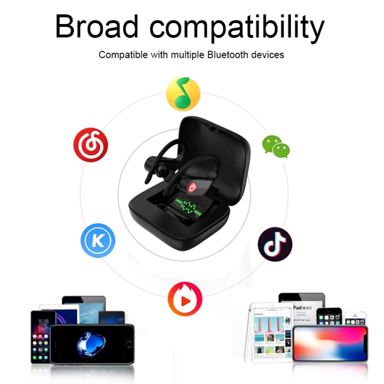 Q83 Wireless Ear-mounted Sports Bluetooth Earphone with Charging Box, Supports Three-screen LED Power Display & Power Bank - Bluetooth Earphone by PMC TechLife | Online Shopping South Africa | PMC TechLife