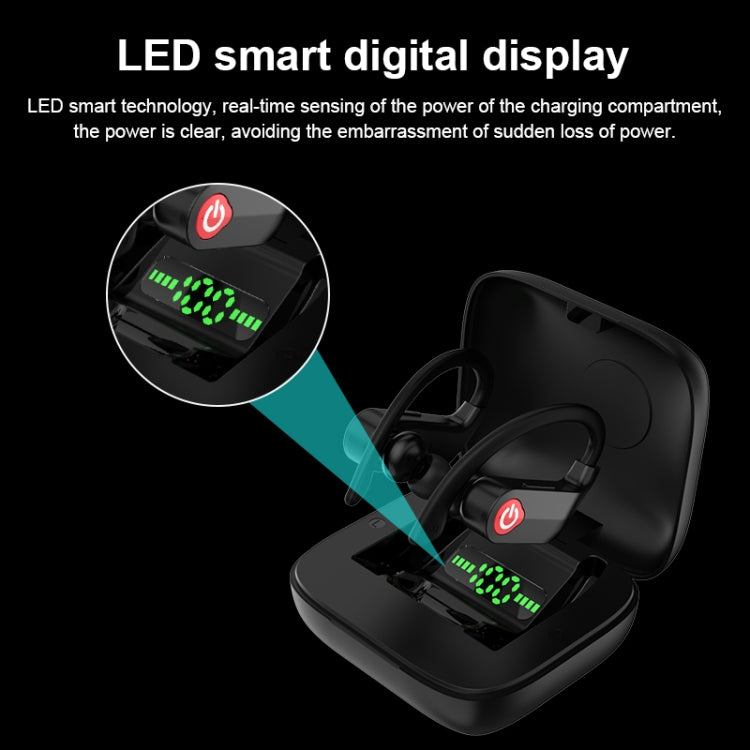 Q83 Wireless Ear-mounted Sports Bluetooth Earphone with Charging Box, Supports Three-screen LED Power Display & Power Bank - Bluetooth Earphone by PMC TechLife | Online Shopping South Africa | PMC TechLife