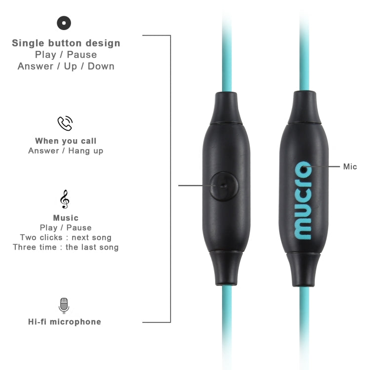 Mucro MB-232 Running In-Ear Sport Earbuds Earhook Wired Stereo Headphones for Jogging Gym(Blue) - free shipping - PMC TechLife - Order now!