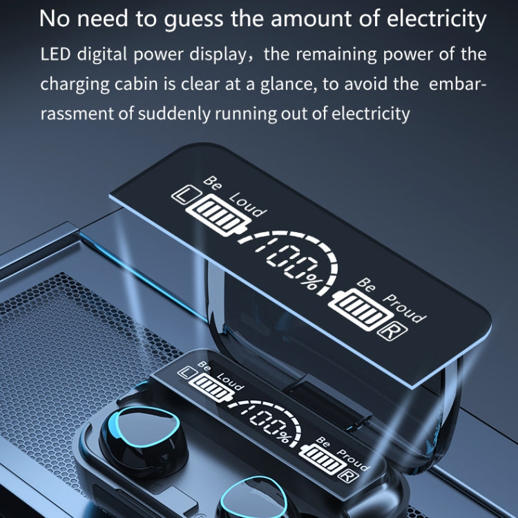 M10 Bluetooth 5.1 TWS Digital Display Wireless Bluetooth Earphone with Charging Box, Support Touch & Siri & Battery Display(Black) - TWS Earphone by PMC TechLife | Online Shopping South Africa | PMC TechLife