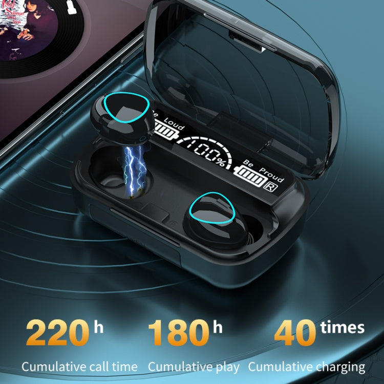 M10 Bluetooth 5.1 TWS Digital Display Wireless Bluetooth Earphone with Charging Box, Support Touch & Siri & Battery Display(Black) - TWS Earphone by PMC TechLife | Online Shopping South Africa | PMC TechLife