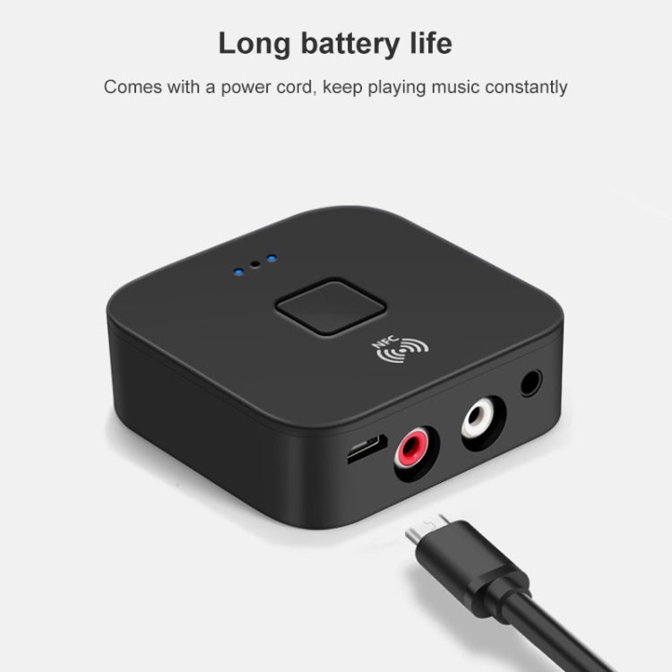 B11 Bluetooth 5.0 Receiver AUX NFC to 2 x RCA Audio Adapter - Audio Receiver Transmitter by PMC TechLife | Online Shopping South Africa | PMC TechLife