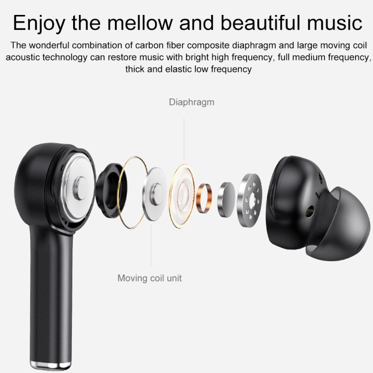 MI4 Bluetooth 5.0 LED Digital Display Intelligent Noise Reduction True Wireless Bluetooth Earphone (Black) - TWS Earphone by PMC TechLife | Online Shopping South Africa | PMC TechLife