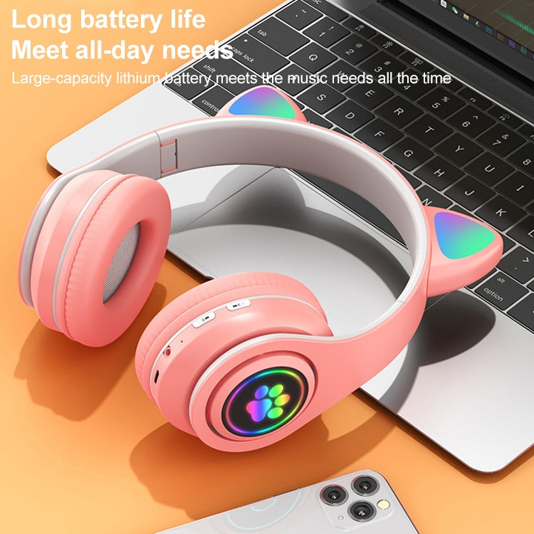 B39 Cat Ear Design LED Gradient Light Wireless Bluetooth Headset(Black) - Multimedia Headset by PMC TechLife | Online Shopping South Africa | PMC TechLife