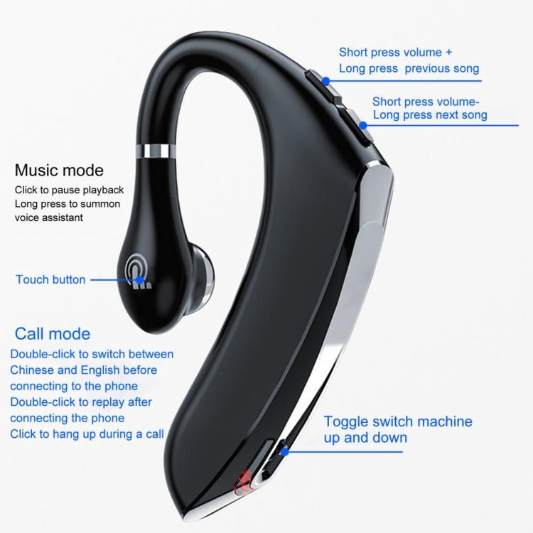 DS800 Bluetooth 5.0 Universal Hanging Ear Style Business Sports Wireless Bluetooth Earphone with Charging Box (Red) - Bluetooth Earphone by PMC TechLife | Online Shopping South Africa | PMC TechLife