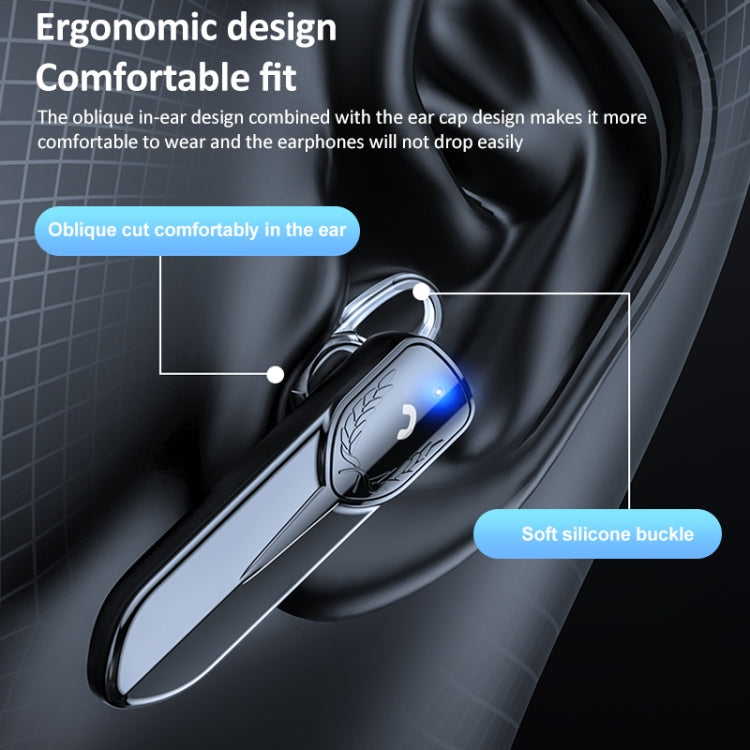 M81 CVC Noise Reduction Unilateral Business Ear-mounted Bluetooth Earphone, Support Siri & One for Two(Silver) - Bluetooth Earphone by PMC TechLife | Online Shopping South Africa | PMC TechLife