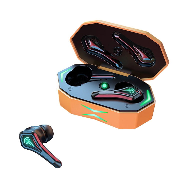 TWS-A10 Wireless Bluetooth Earphone with Charging Compartment(Orange) - Bluetooth Earphone by PMC TechLife | Online Shopping South Africa | PMC TechLife