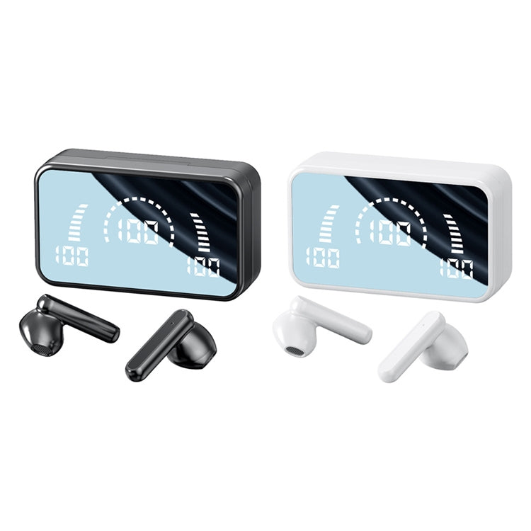 V9 Mirror Noodle Wireless Bluetooth Earphone with Charging Compartment (White) - Bluetooth Earphone by PMC TechLife | Online Shopping South Africa | PMC TechLife