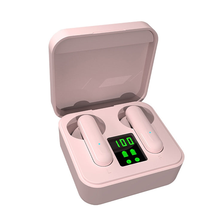 ETE-16 TWS Semi-In-Ear Digital Display Sports Bluetooth Earphones (Pink) - TWS Earphone by PMC TechLife | Online Shopping South Africa | PMC TechLife