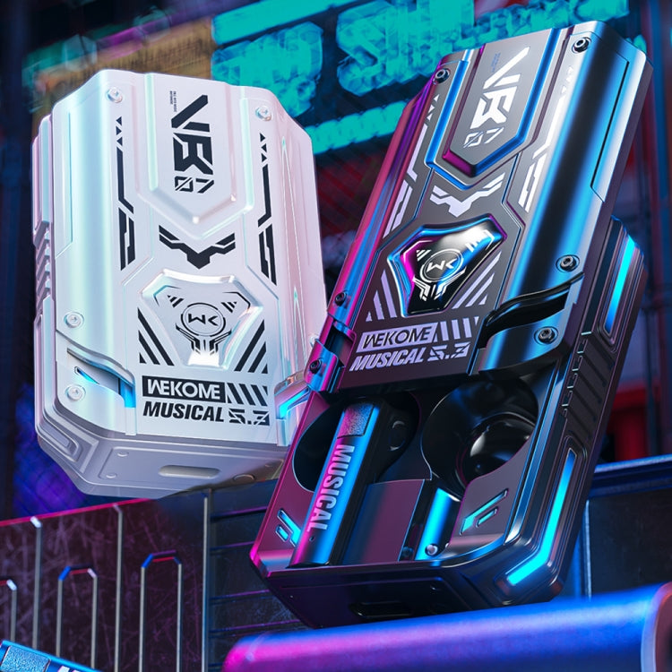 WEKOME VB07 Mecha Series Blade Wireless Bluetooth Earphone (White) - Bluetooth Earphone by WK | Online Shopping South Africa | PMC TechLife | Buy Now Pay Later Mobicred