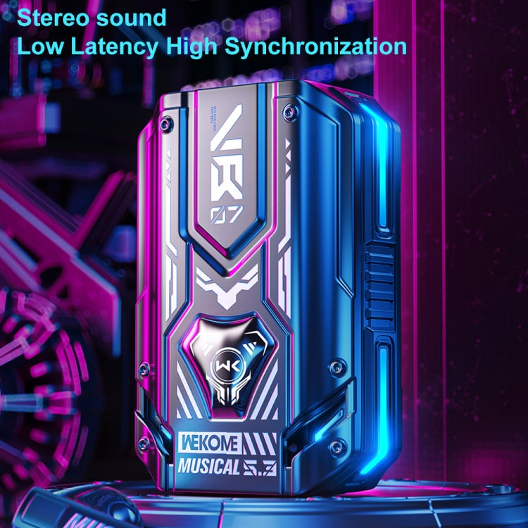 WEKOME VB07 Mecha Series Blade Wireless Bluetooth Earphone (White) - Bluetooth Earphone by WK | Online Shopping South Africa | PMC TechLife | Buy Now Pay Later Mobicred