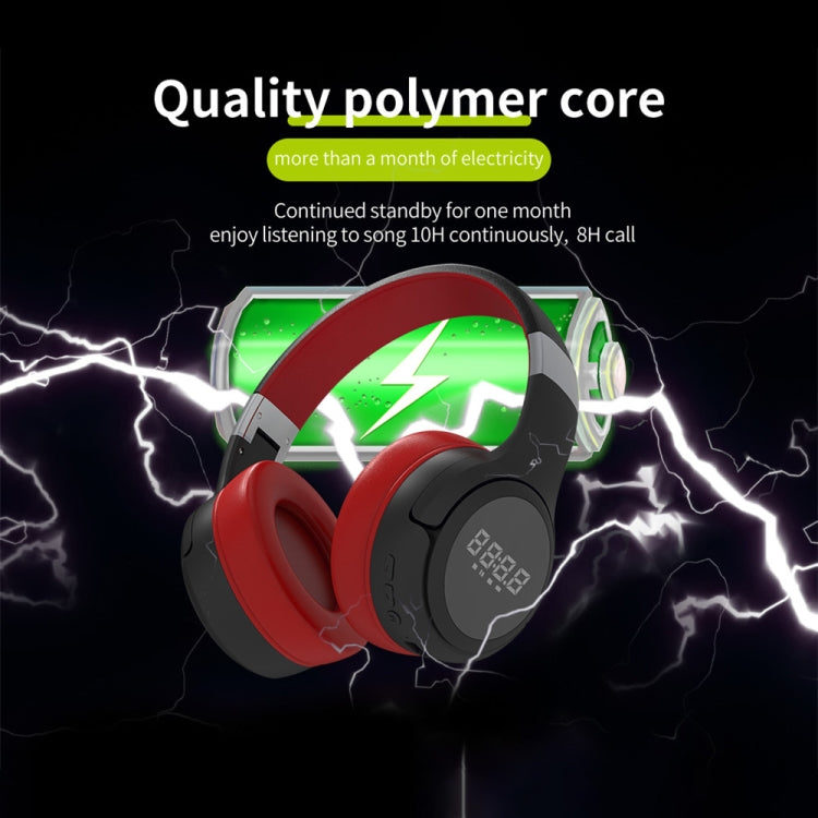 ZEALOT B28 Folding Headband Bluetooth Stereo Music Headset with Display (Red) - free shipping - PMC TechLife - Order now!