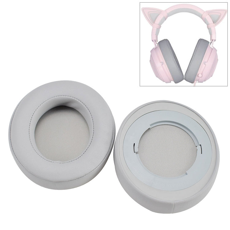 2 PCS For Razer Kraken 7.1 V2 Pro Headphone Cushion Sponge Grey Net Cover Earmuffs Replacement Earpads - Earmuff & Pad by PMC TechLife | Online Shopping South Africa | PMC TechLife